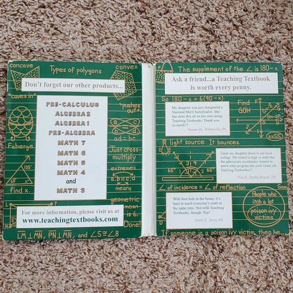 Teaching Textbooks Geometry Set of 12 CDs with Automated Grading - Picture 2 of 4